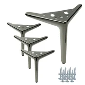 shumee Komplet 4 pohištvenih nog Anchor Elegant črne kromirane višine 18 cm