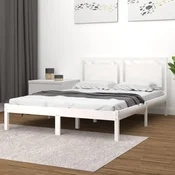 shumee vidaXL Posteljni okvir bel masiven les 120x200 cm