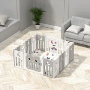 FeelKids Sklopiva ogradica Sovica – Siva + bela