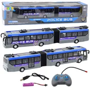 Zglobni avtobus policijski RC s LED lučmi, siv 1:32