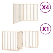 Vidaxl Ograda za pse z vrati zložljiva 12 panelov 960 cm topolovina