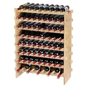 VEVOR Stojalo za vino 8-nadstropno zložljivo modularno 335x98x404 in bambus