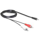 Kabel DELOCK audio stereo, 2xRCA (M) na 3.5mm (M), črna, 10m