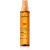 Nuxe Sun Tanning Oil SPF30 vodoodporno bronzing olje za telo in obraz 150 ml