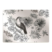 Decormat Podloga za stol Black and white tropics 140x100 cm 2 cm