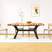vidaXL Jedilna miza masiven mangov les in jeklo 180 cm