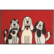wash+dry PREDPRAŽNIK Three Dogs 50/75 cm potiskano rdeča, črna, bela