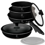 Komplet posode s titanovo površino in odstranljivim ročajem Matte Black 9-delni 55937
