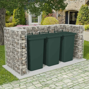 Gabionska ograda za tri kante za otpad od celika 250x100x120 cm