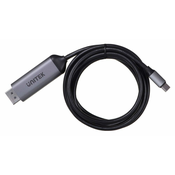 Unitek UNITEK USB-C na DisplayPort 1.4 adapter, 8K@60Hz, 1,8m, visoka ločljivost 3840x2160, podpora za HDR, srebrna barva