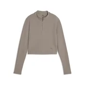 PUMA CLOUDSPUN Quarter-Zip Long Sleeve Top Women, Performance, Mouse Gray, S