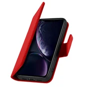 AVIZAR Denarnica etui za iPhone XR iz premium usnja s funkcijo stojala, Rdeča, (5000190535)
