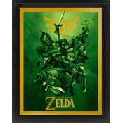 The Legend Of Zelda - Link 3D Uokviren plakat