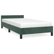 MAISON CHIC Posteljni okvir - Enojna postelja - Postelja za odrasle brez vzmetnice temno zelen 80x200 cm žamet-J7997, (21775077)