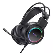 Gaming žične slušalke Yesido EK05 z mikrofonom in 3D stereo akustiko - črne