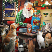 Sunsout - Puzzle Santa and His Pets 500 - 500 kosov