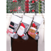 Božična dekoracija: nogavice OREY sive (3 kosi v kompletu)