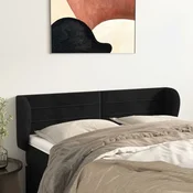 Vidaxl vidaXL Vzglavnik s krilci, črn 147x23x78/88 cm, žamet