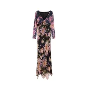 Desigual Obleka pastelno rumena / svetlo lila / črna
