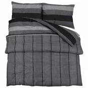 Vidaxl Posteljnina temno sivo 200x220 cm bombaž