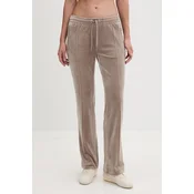 Juicy Couture Hlače TINA  temno siva / transparentna