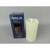 4-delna LED sveča s premičnim plamenom, ecru, 150 x 75 mm