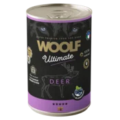 Woolf Ultimate Dog Can Monoproteinska Mokra Hrana za Pse s Jelenom i Borovnicama 400 g