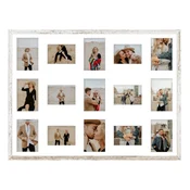 Ramka na 15 zdjęć Hekla 60x80x15 MDF galeria bielona sosna 1szt.