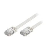 DELTACO Omrežni kabel UTP Cat6 patch kabel 20m, bel, ploščat