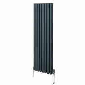 MONSTER Ovalni stebrični radiator in ventili - 1600 mm x 480 mm - antracitno siva, (21569783)