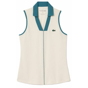 Ženska majica bez rukava Lacoste Ultra-Dry Tennis Polo - white/blue