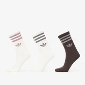 Nogavice adidas 3 Stripes Glitter Crew Socks 3-Pack Off White/ Aurora Coffee M