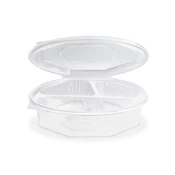 Posoda za meni (PP) Ripboxx Meal 3-delna osmerokotna prozorna 930ml [25 kos]