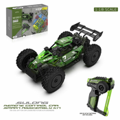 Auto RC buggy plasticna 22cm kit 24MHz na baterije zelena