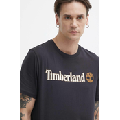 Pamucna majica Timberland za muškarce, boja: crna, s tiskom, TB0A5UPQ0011