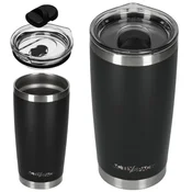 shumee Velika jeklena termo skodelica 600 ml - črna