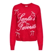 JDY Pulover JDYNOEL X-MAS roza / krvavo crvena