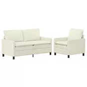 Vidaxl Kavčna garnitura 2 pcs Krem Blago