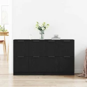 Kreveta 2 pcs Crni hrast 60 x 30 x 70 cm Konstruirano drvo