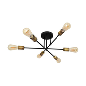 Nadgradni luster CAMBRIDGE 6xE27/20W/230V crna/zlatna