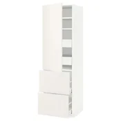 METOD/MAXIMERA Visoka omara+plc/4prd/vrata/2 ličn, bela/Veddinge bela, 60x60x200 cm
