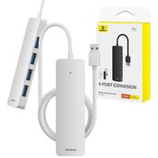 Baseus 4in1 Hub UltraJoy Lite USB-A to USB 3.0 1m (white)