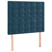 Vidaxl Vzglavje postelje temno modro 100x5x118/128 cm žametno