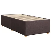 Vidaxl Posteljni okvir brez vzmetnice temno rjav 90x190 cm blago