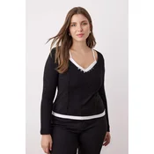 Trendyol Curve Ženska bluza Tbbaw26Af00043, Crna