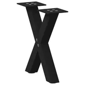 Noge za klub stolic u obliku slova X, 2 kom, crne, 30 x (30-31) cm, celik