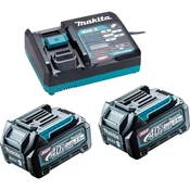 MAKITA Li-ion XGT 40V komplet 2 kos BL4025+1 kos DC40RA+1 kos Makpac 191J81-6