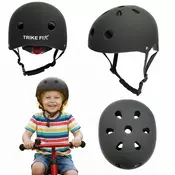 Trike Fix Otroška kolesarska čelada z LED lučko, nastavljiva, M 55–58 cm, črna IK-KX2813_1
