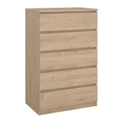 Komoda v hrastovem dekorju v naravni barvi 77x121x50 cm Naia – Tvilum