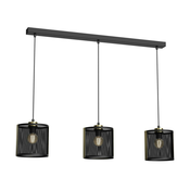 Luster na sajli KAGA 3xE27/60W/230V crna/zlatna